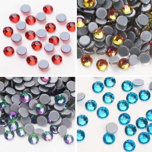 DIY Multi-Color SS4-SS40 Crystal Glass Glitter Rhinestone Flatback Hot Fix Rhinestones for Nail Art Sewing & Fabric Decoretions