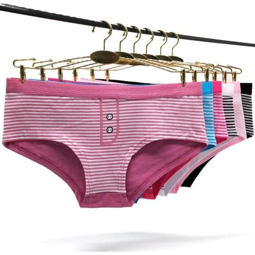 12 Pcs/Lot Panties for Woman Underwear Cute Striped Style Ladies Briefs Female Cotton Lingerie Pantys Underpants Girl Intimates