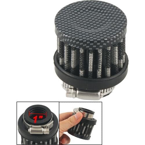 UXCELL Unviersal-Auto Car Carbon Fiber Rubber End Clamp On 25Mm 1" Intake Air Filter Fit Breather Valve Cold Intake Air Filter