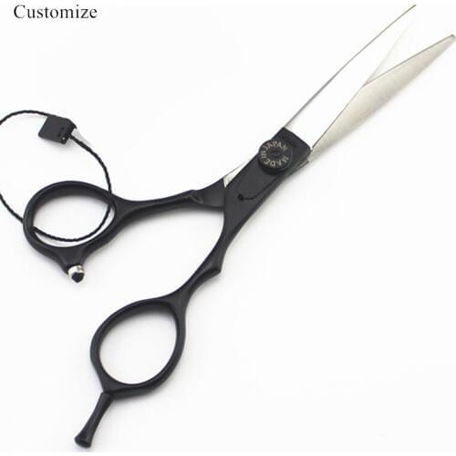 Customize logo japan 440c 6 '' black hair salon scissors cutting barber makas scissor Thinning shears set hairdressing scissors