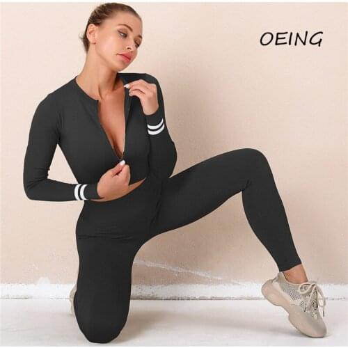 Zippers Gym Set Women Seamless 2 Piece Set Women Workout Clothes for Women