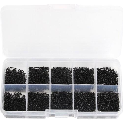 1000Pcs M1 M2 M1.4 M1.7 PA Phillips Head Micro Screws Round Head Self-tapping Electronic Small Wood Screws Assorted Kit