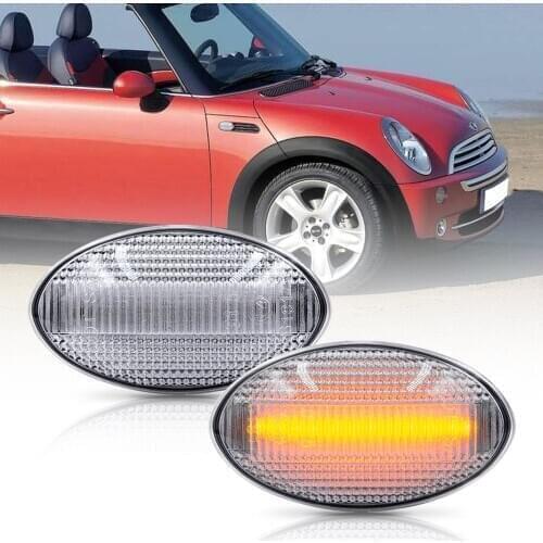 2Pcs Clear LED Side Marker Turn Signal Lamp Amber Indicator Light For MINI Cooper R50 02-06 R52 04-08 R53 02-06 Car Accessories