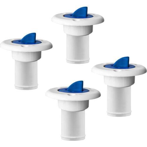 4 Pieces Nylon Boat Water Deck Filler for 1.5inch/38mm Diameter Socket - Blue