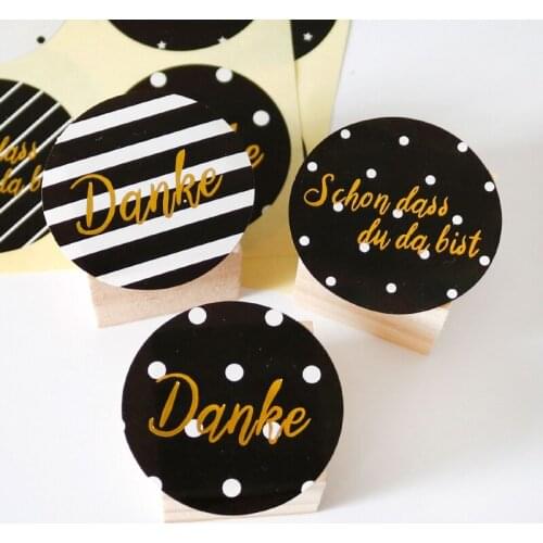 60pcs Gold Foil German Thank You Stickers Wedding Party DIY Decor Gift Box Packaging Labels DIY Paper Bags Seal Sticker