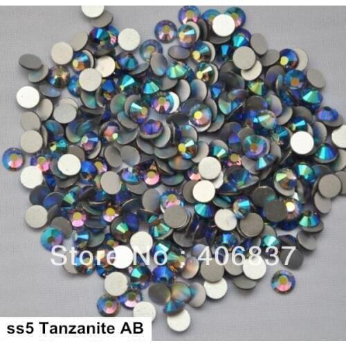 Free Shipping! 1440pcs/Lot, ss5 (1.7-1.9mm) Tanzanite AB Flat Back Nail Art Glue On Non Hotfix Rhinestones