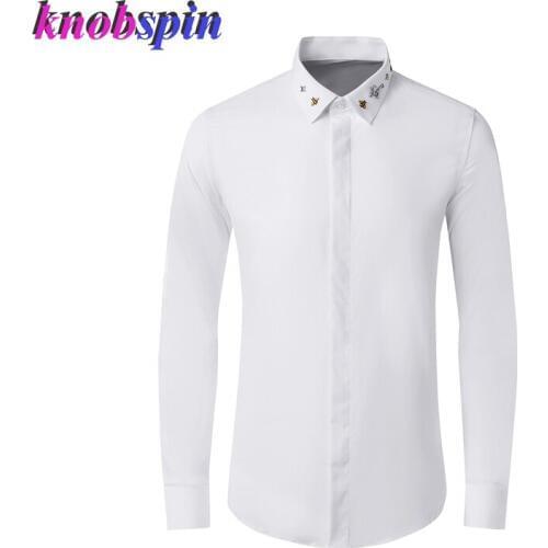 2020 Brand New Shirt men Long sleeve Slim Chemise homme high quality Cotton Business male dress Shirts Plus size M-4XL Camisas