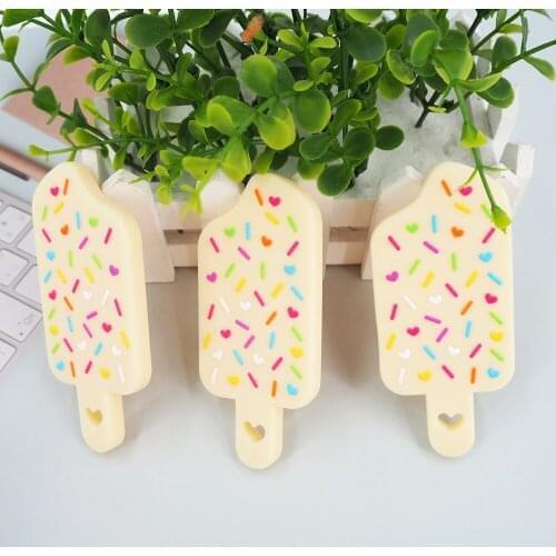 Chenkai 10PCS Bear Silicone Ice Cream Teether Rodent Toys Chewable Animal Shape Products Nursing Gift Accessory BPA free