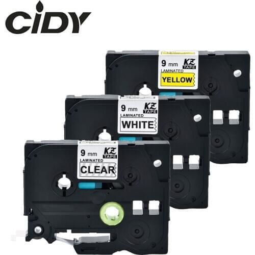 CIDY 3Pcs tze121 tze221 tze621 9mm Tze Label Tape Cartridge For Brother P touch PT-E500W PT-E100B