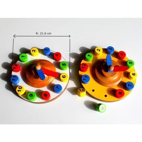 Clock Figure Learning Numbers Parts Montesorri Early Education Wooden Block for Children Development as Gift Preschool Kit