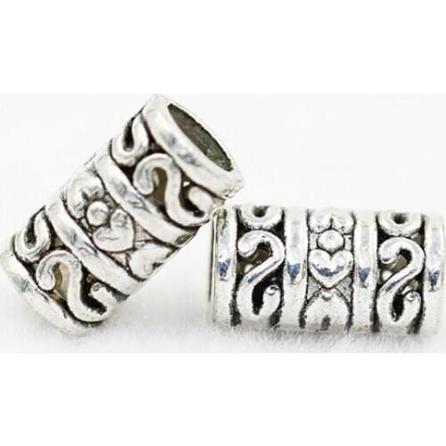 Alloy long beaded Hollow bead loose beads 5mm Big hole Beads fit Europe Charm bracelet necklace production DIY