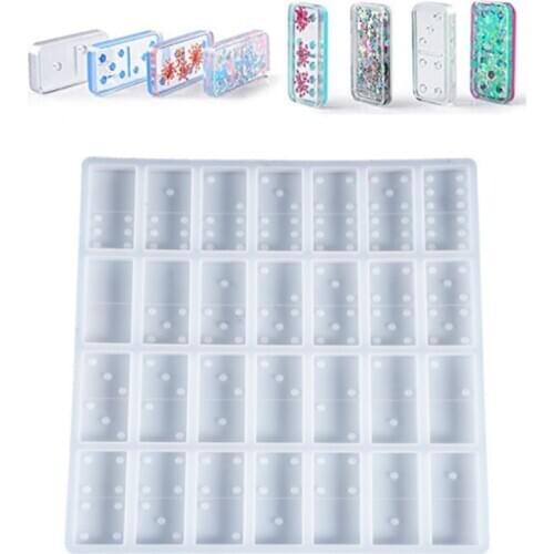 Domino Resin Molds, Domino Game Silicone Molds, Domino Double Six Epoxy Resin Molds, 28 Cavities Silicone Mould for Arts Dominoe