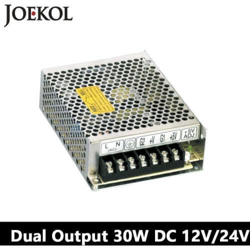 Double output DC power supply 30W 12V 24V,smps power supply for led driver,AC110V/220V Transformer to DC 12V/24V