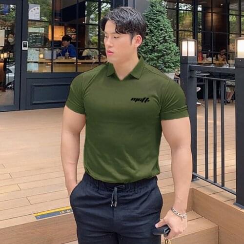 Short-sleeved T-shirt Mens Cotton Printing Summer New Style Polo Clothes Mens Polo Shirts With Collar Half-sleeved T-shirt