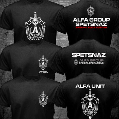 Russian Spetsnaz Alfa Unit Counter Terrorist Special Unit Forces Men T shirt SHORT Casual O-Neck men clothing