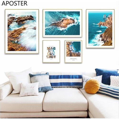 Canvas Painting Ocean Landscape Nordic Scandinavian Style Poster Decoration Wall Art Picture Print For Living Room Home Decor