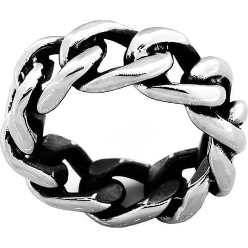 FANSSTEEL Stainless steel jewelry link chain ring FSR14W68