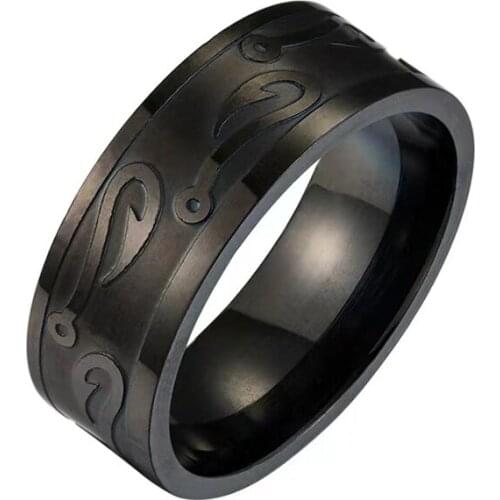 New Retro Viking Pirate Fish Hook Pattern Ring Mens Ring Fashion Metal Vintage Ring Jewelry Accessories Party Gifts Size 7 ~12