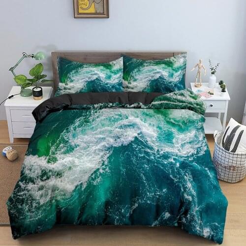 Sea Wave Texture Bedding Set Luxury Duvet Cover Set 3D Printed Quilt/Comforter Cover For Bedroom King Queen Twin Home Textile