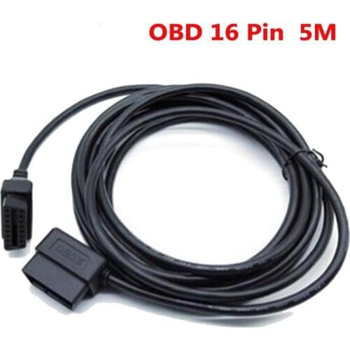 L Type 5M OBD2 16 Pin Male To Female L-shaped Elbow Extension Cord 16pin To 16pin Full Access OBD 2 Connector Diagnostic Tool