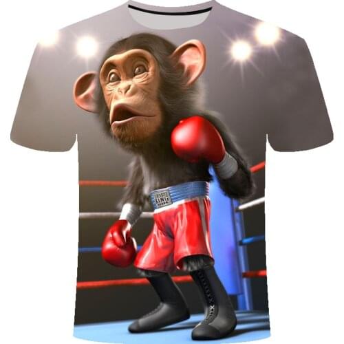 Summer New Men Animal T Shirt Orangutan/Monkey 3D Print tshirt Men Funny Tees Tops Short Sleeve 3D Print fashion Mens tops