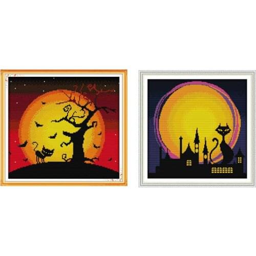 The Night of Halloween Counted Cross Stitch Chinese Cross Stitch 11CT 14CT Cross-Stitch Kit Handmade Embroidery Needlework