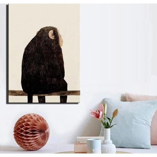 Animals Wall Art Canvas Pictures For Living Room Wall Monkey And Deer Nordic Posters And Prints For Kids Room Baby Room Decor