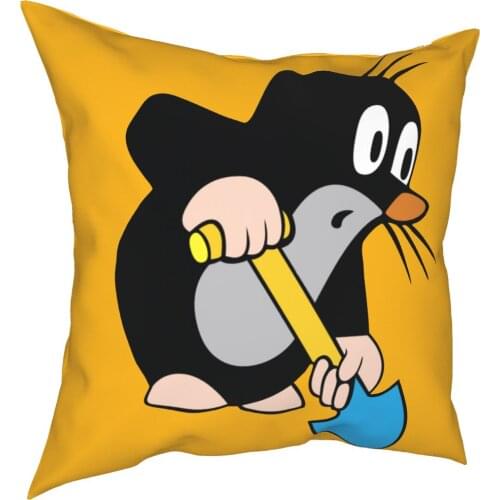Mole Digging Pillowcase Decoration Krtek Little Maulwurf Cute Cushion Cover Throw Pillow for Living Room Double-sided Printing