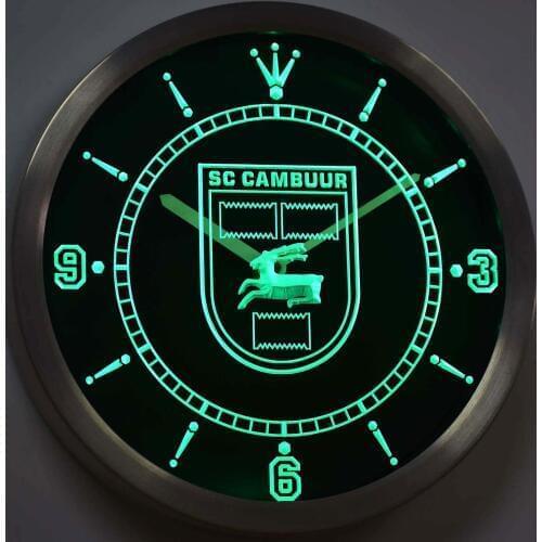Nc1019 SC Cambuur Leeuwarden Eredivisie Football Neon Light Signs LED Wall Clock