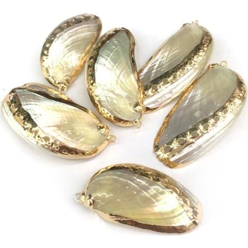 New Natural Abalone Shell Charms Pendant Irregular Seashells Pendants for DIY Women Jewelry Making DIY Necklace Accessories Gift