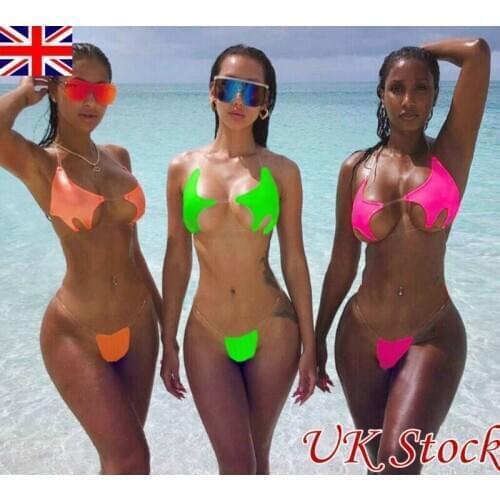 NEW Women Push-up Bra Bikini Sets Thong Swimsuit Bathing Swimwear Beachwear Push Up Monokini Bra Bathing UK