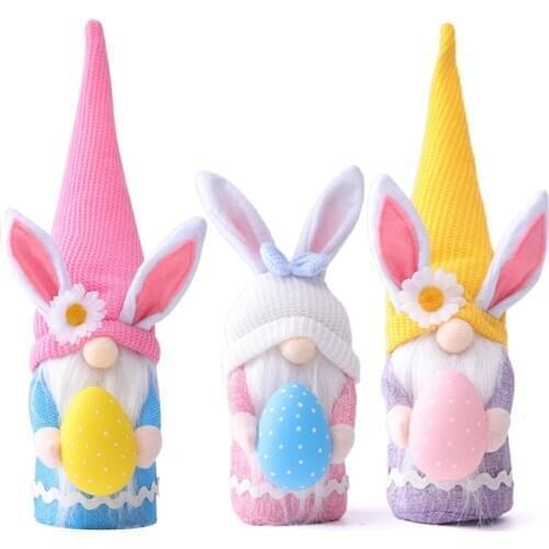 Happy Easter Lovely Doll Easter Child Gifts Easter Bunny Decor for Home Table Easter Eggs Rabbit Bunny Egg Birth