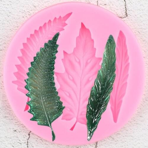 Leaves Silicone Mold 3D Fern Leaf Cupcake Topper Fondant Molds Cake Decorating Tools Candy Resin Clay Chocolate Gumpaste Moulds