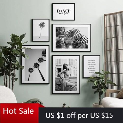 Nordic Tree Leaves Art Canvas Painting Posters And Prints Black White Wall Decor Pictures For Living Aesthetic Room Decor Wallpa