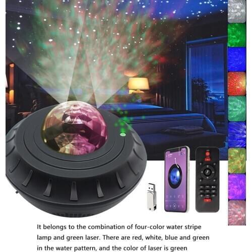 LED Star Projector Night Light Galaxy Starry Night Lamp Ocean Wave Projector With Music Bluetooth Speaker Remote Control Light