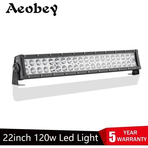Aeobey Slim LED Light Bar 22inch 120w Work Light for SUV 4x4 Offroad 12V 24V Led Work Light Trucks SUV Accessories Fog Lamp