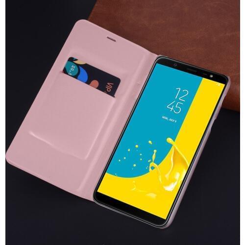 Slim Leather Wallet Case Flip Cover With Card Holder Phone Carrying Bag Mask For Samsung Galaxy J8 2018 J810F J810Y J810G Capa