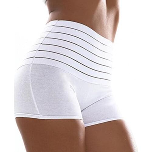 Seamless Panties High Waist Striped Butt Lifter Slimming Tummy Briefs Shapewear Waist Shaping Pants Flat Angle Briefs for Daily
