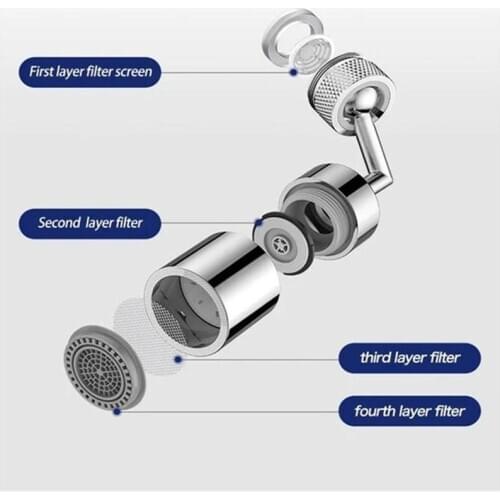 720 Degrees Universal Splash Filter Faucet Spray Head Anti Splash Filter Faucet Movable Kitchen Tap Water Saving Nozzle Sprayer