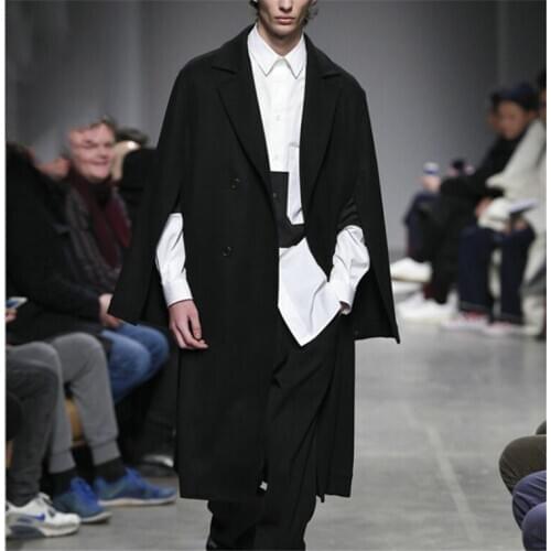 S-6XL!!European and American fashion loose trench coat youth personality spring and autumn jacket thin suit mens jacket