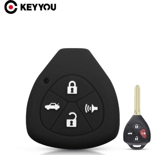 KEYYOU 4 Buttons Protective Cover For Toyota Camry Corolla Camry RAV4 2015 Accessories Remote Silicone Rubber Car Key Case Fob