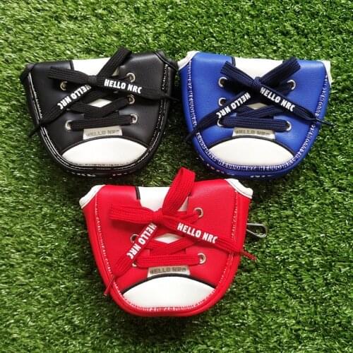1pc Shoelace Design Mallet Cover Golf Club Mallet Putter Head Cover with Magnetic Closure