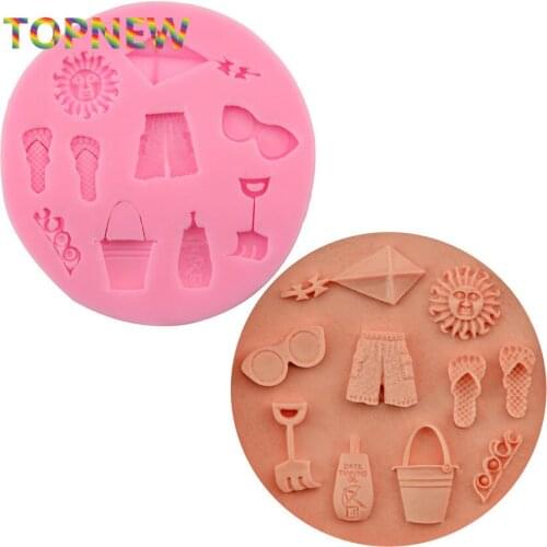 1PCS summer holiday theme Chocolate Candy Jello 3D silicone Mold Mould cake tools Bakeware Pastry bar Soap Mold 2230