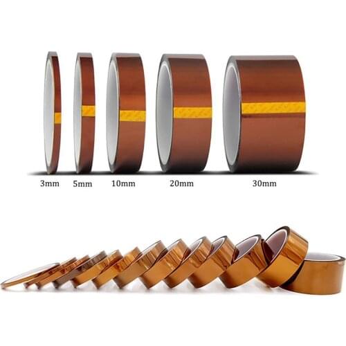 1Pc Width 3-30mm Length 30M Heat Resistant Polyimide Tape High Temperature Adhesive Insulation Tape