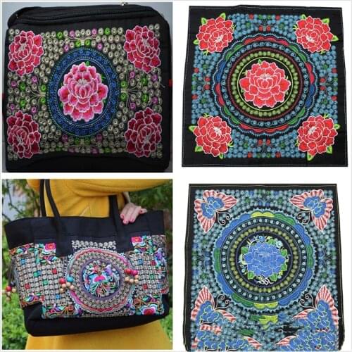 1pc Chinese Flower Embroidery Applique Ethnic Minority Characteristic Craft DIY Accessories Clothing Bag Scrap Designer Patch