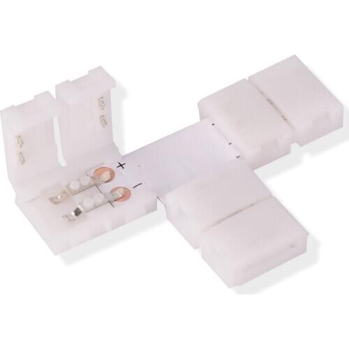 10pcs Solderless Connector LED Strip Clip, 2 pin Single color LED Strip Connector For 8mm width 2835 Light Strips