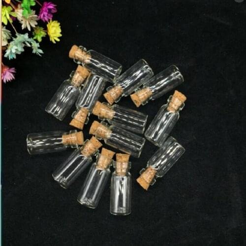 10pieces Cute Mini Clear Cork Stopper Glass Bottles Vials Jars With diy Pendant necklaces Charms For Wedding Decoration & Gift