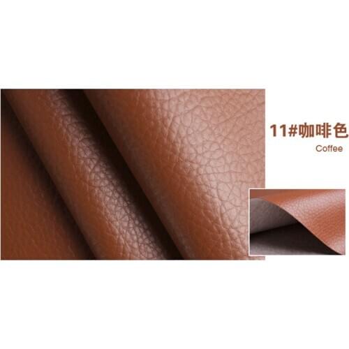 11# coffee High Quality PU Leather fabric like leechee for DIY sewing sofa table shoes bags bed material (138*100cm)