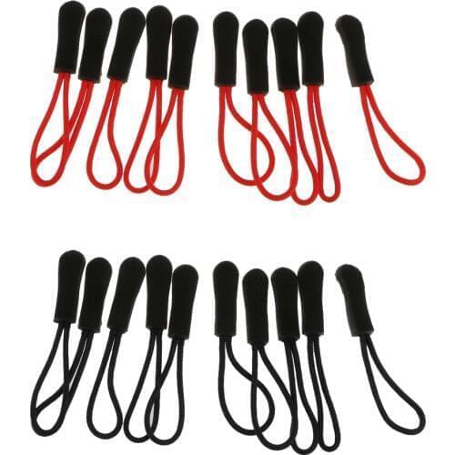 20 Pieces Zipper Pull Cord Replacement Nylon for Cloth Bag Zip Puller Repairment no-slip