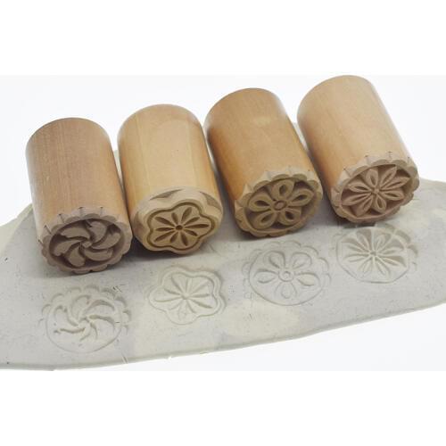 3.5cm High Quality Emboss Stamp cherry Flower Texture Sculpture model ceramic polimerica pottery Polymer Clay tools